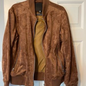 NWOT Men’s brown BlankNYC faux suede bomber